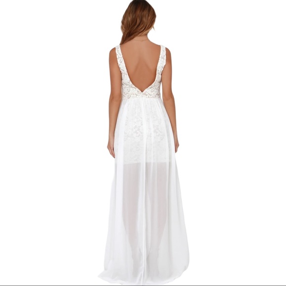 Lulu’s Make Way for Wonderful Off White Lace Maxi Dress - Picture 4 of 16
